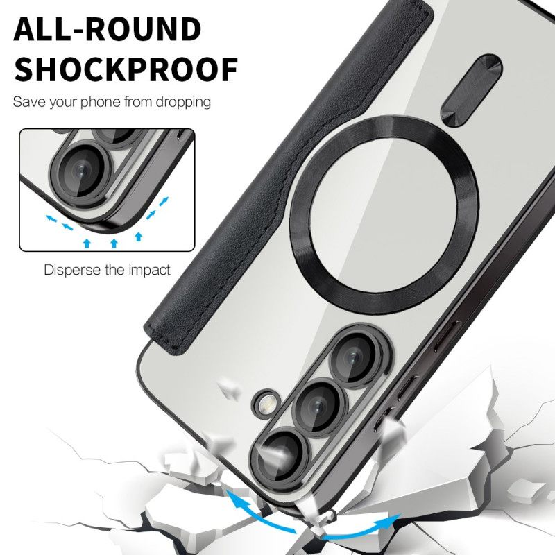 Folio-hoesje Voor Samsung Galaxy S25 5g Leer-effect Compatibel Met Magsafe En Rfid-blokkering