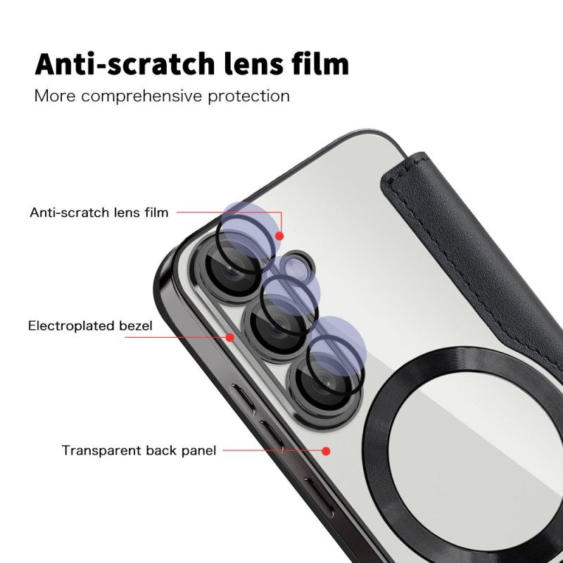 Folio-hoesje Voor Samsung Galaxy S25 5g Leer-effect Compatibel Met Magsafe En Rfid-blokkering