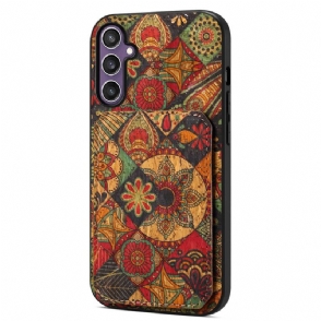 Hoesje Samsung Galaxy S25 5g Kaarthouder En Standaard Met Bloemenprint Bescherming Hoesje