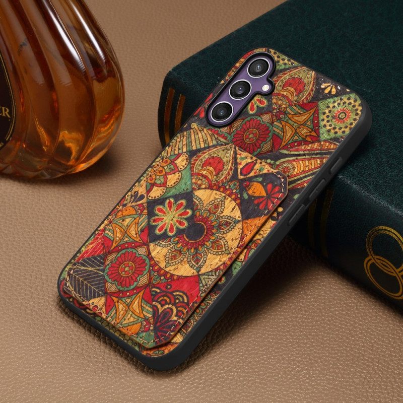 Hoesje Samsung Galaxy S25 5g Kaarthouder En Standaard Met Bloemenprint Bescherming Hoesje