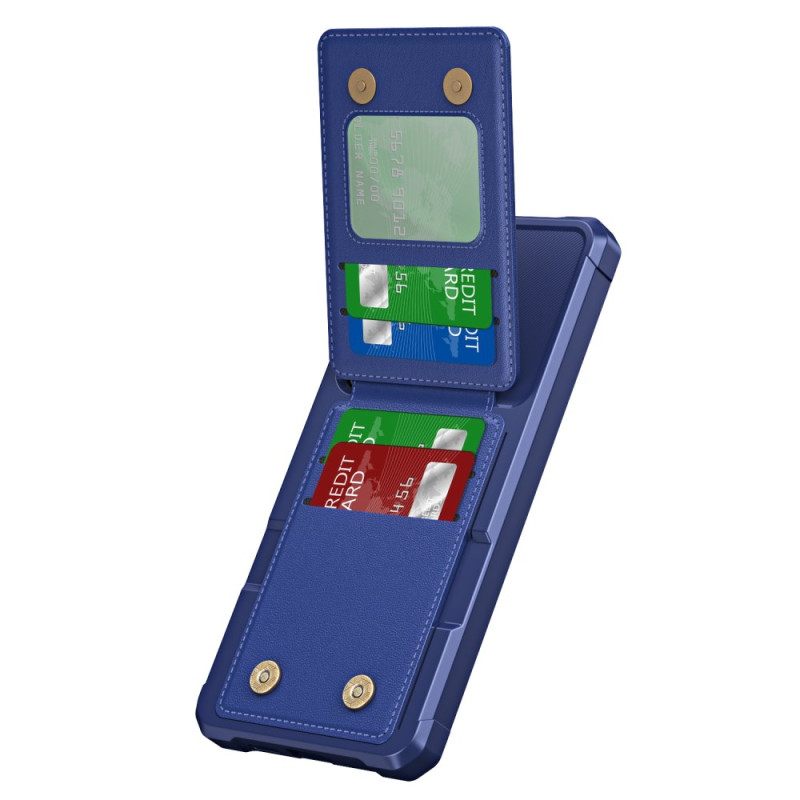 Hoesje Samsung Galaxy S25 5g Kaarthouder En Standaard Met Metallic Effect Bescherming Hoesje