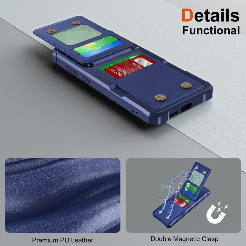 Hoesje Samsung Galaxy S25 5g Kaarthouder En Standaard Met Metallic Effect Bescherming Hoesje