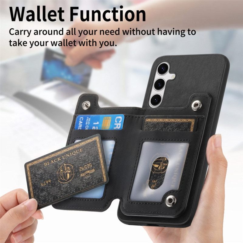 Hoesje Samsung Galaxy S25 5g Met Afneembare Magnetische Kaarthouder Bescherming Hoesje