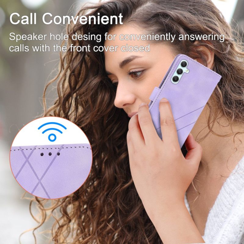 Leren Hoesje Samsung Galaxy S25 5g Gestreept Koord