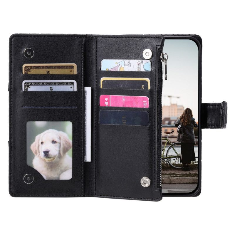 Leren Hoesje Samsung Galaxy S25 5g Gewatteerde Portemonnee Met Ritssluiting Bescherming Hoesje