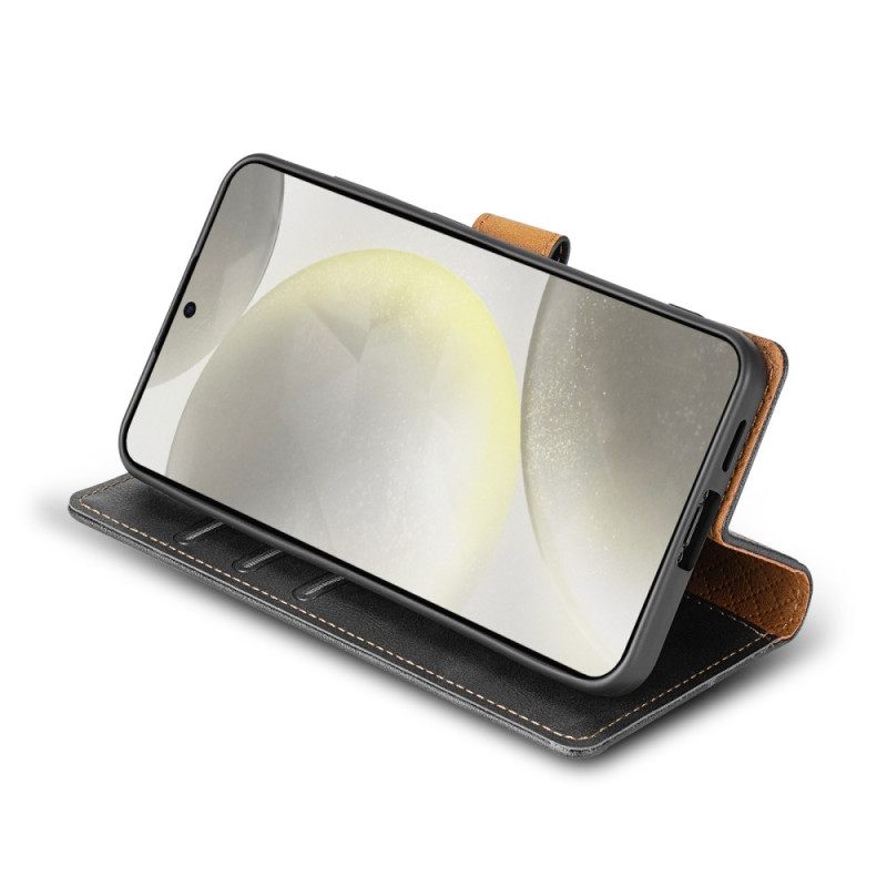 Leren Hoesje Samsung Galaxy S25 5g Lcimeeke Bescherming Hoesje