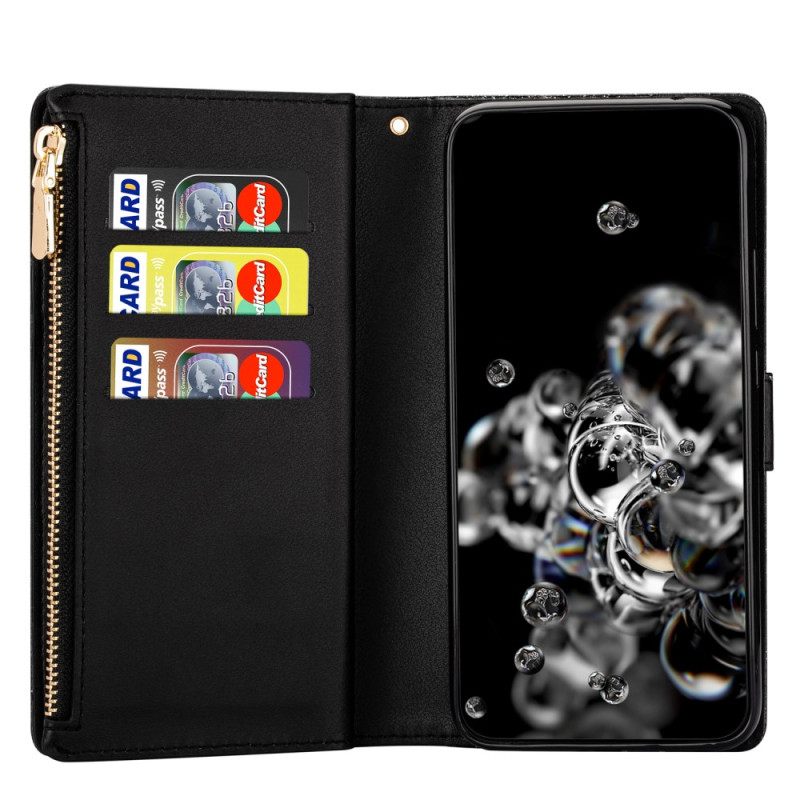 Leren Hoesje Samsung Galaxy S25 5g Portemonnee Met Pailletten
