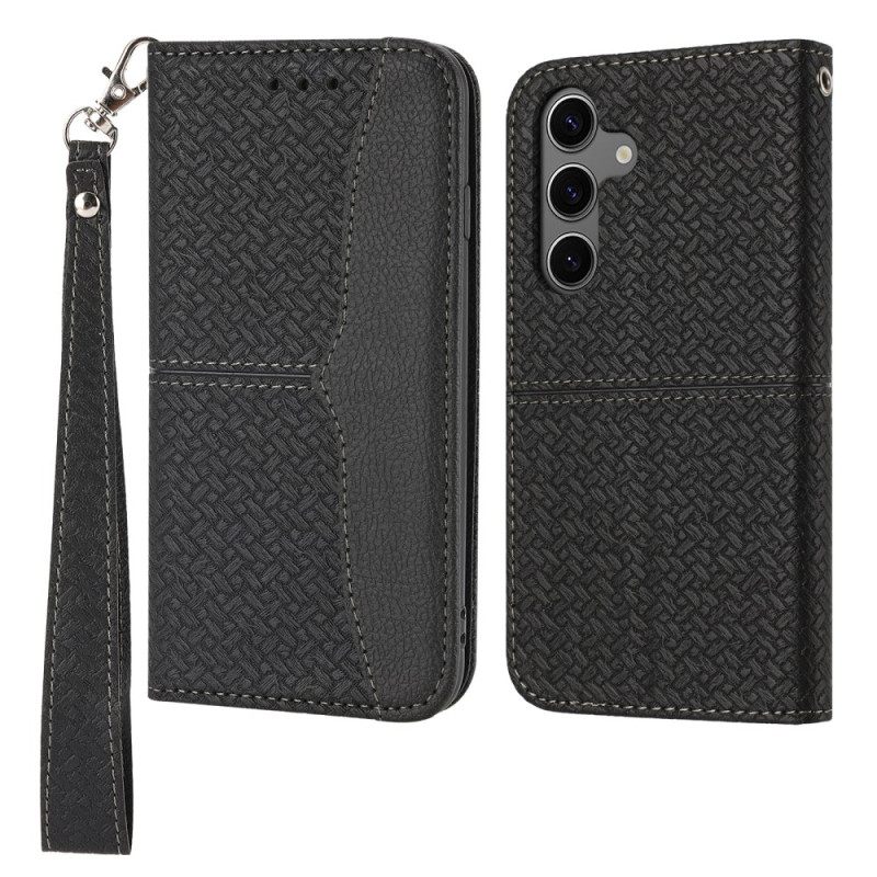 Leren Hoesje Samsung Galaxy S25 5g Sierlijke Rand Bescherming Hoesje