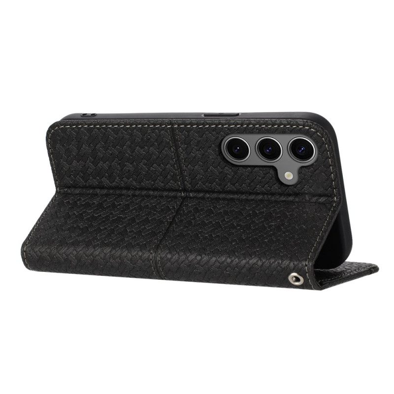 Leren Hoesje Samsung Galaxy S25 5g Sierlijke Rand Bescherming Hoesje