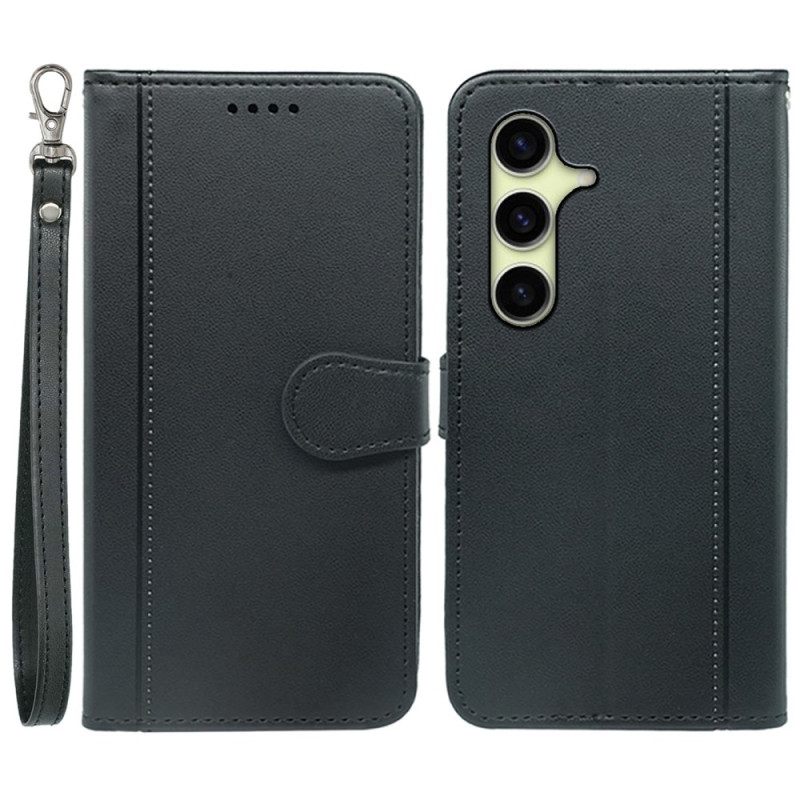 Leren Hoesje Samsung Galaxy S25 5g Vintage Stijl Bescherming Hoesje