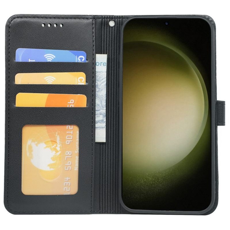 Leren Hoesje Samsung Galaxy S25 5g Vintage Stijl Bescherming Hoesje