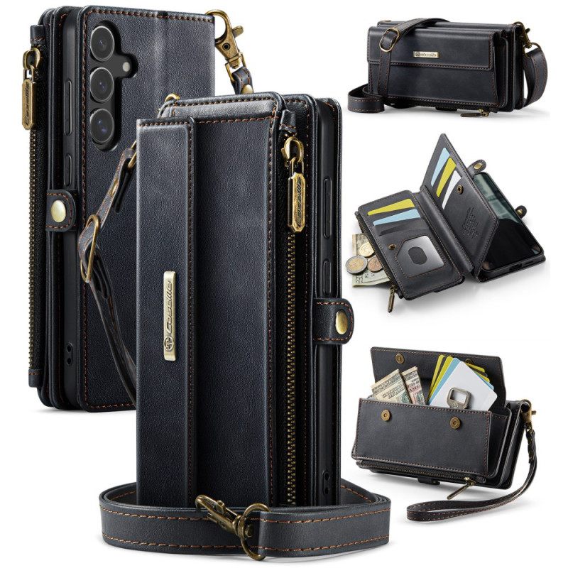 Leren Hoesje Samsung Galaxy S25 5g Volledig Rfid-portemonnee Bescherming Hoesje