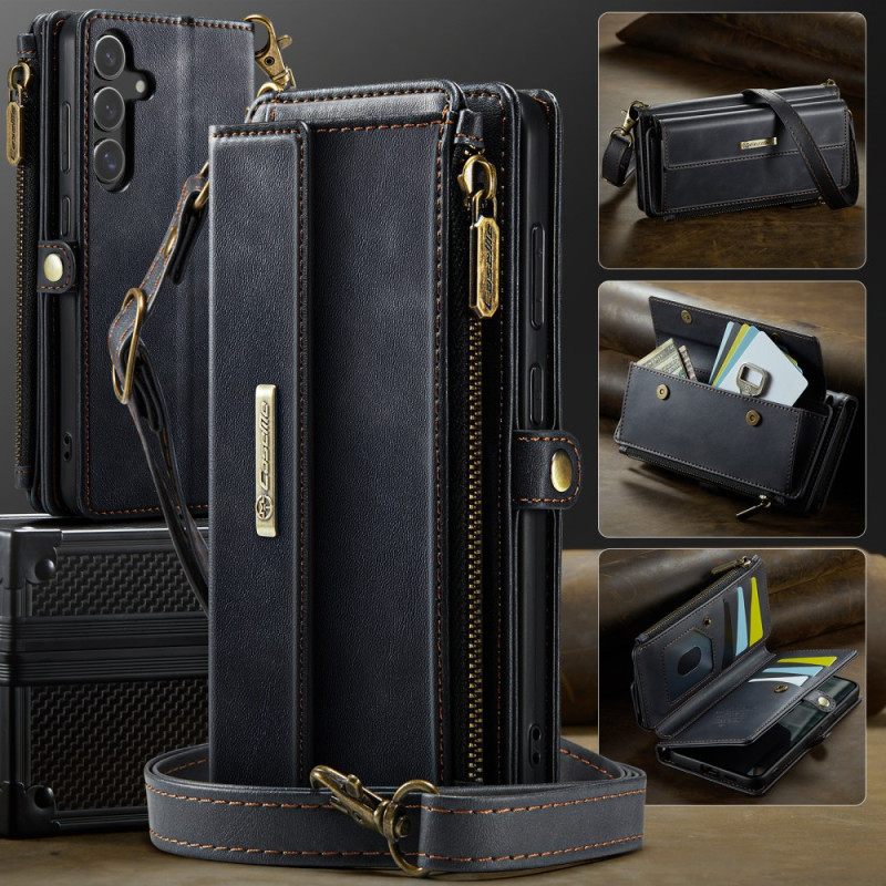 Leren Hoesje Samsung Galaxy S25 5g Volledig Rfid-portemonnee Bescherming Hoesje