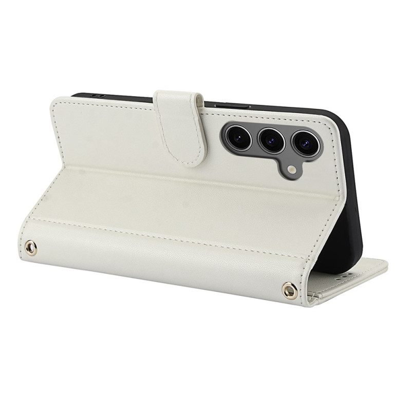 Leren Hoesje Voor Samsung Galaxy S25 5g Draagkoord