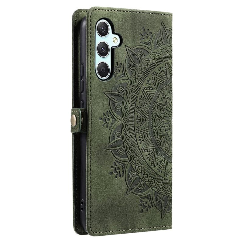 Leren Hoesje Voor Samsung Galaxy S25 5g Mandala Suède-effect