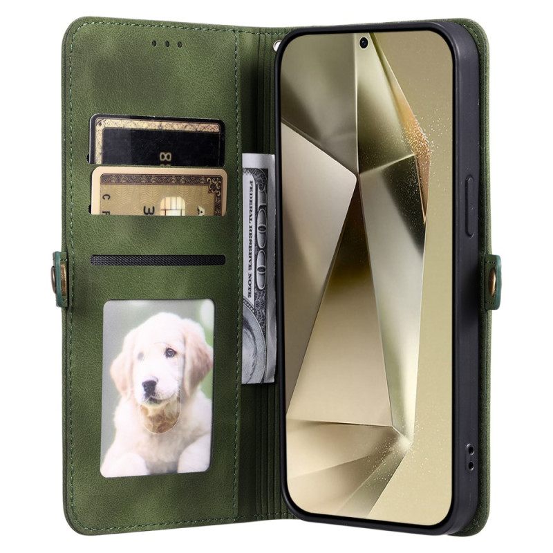 Leren Hoesje Voor Samsung Galaxy S25 5g Mandala Suède-effect