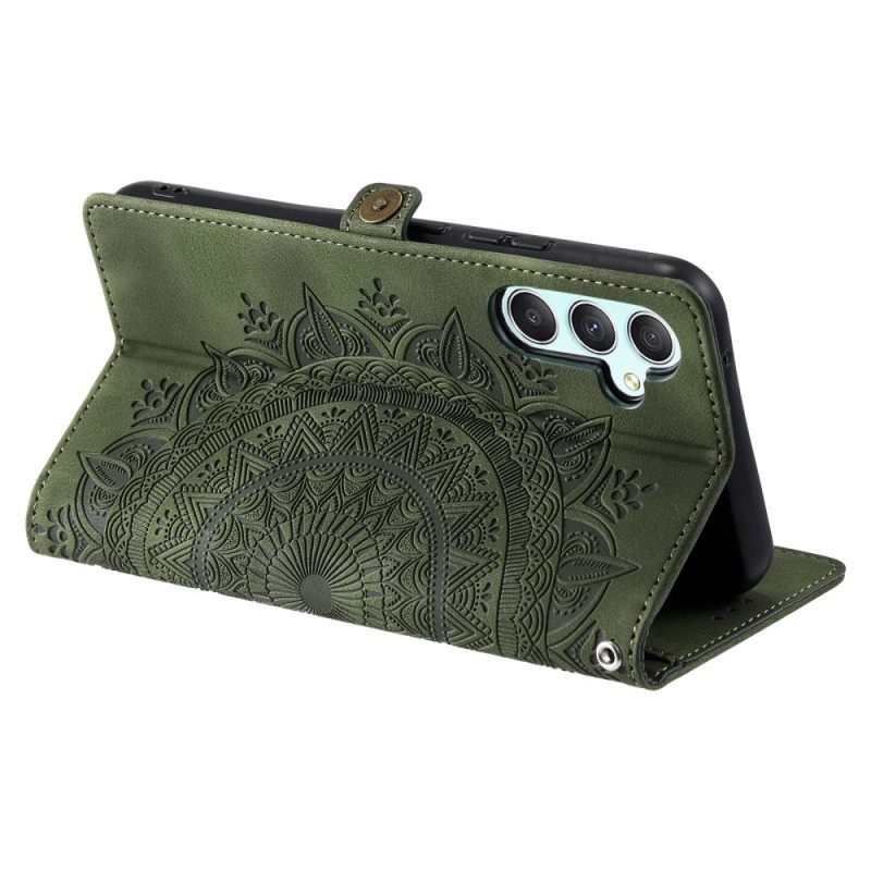 Leren Hoesje Voor Samsung Galaxy S25 5g Mandala Suède-effect