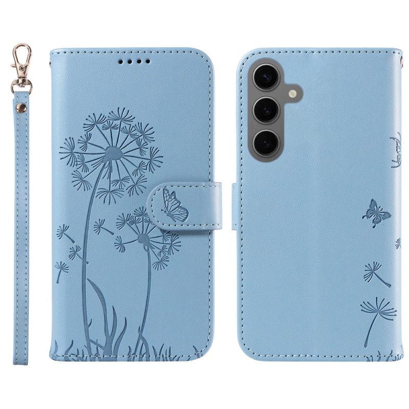 Leren Hoesje Voor Samsung Galaxy S25 5g Paardenbloembandje