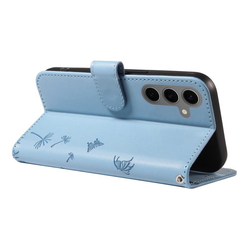 Leren Hoesje Voor Samsung Galaxy S25 5g Paardenbloembandje