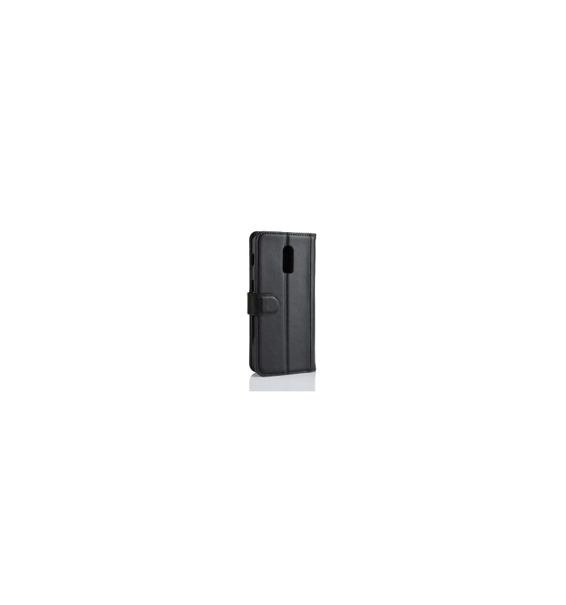 Folio-hoesje voor OnePlus 6T Premium Leder - Zwart
