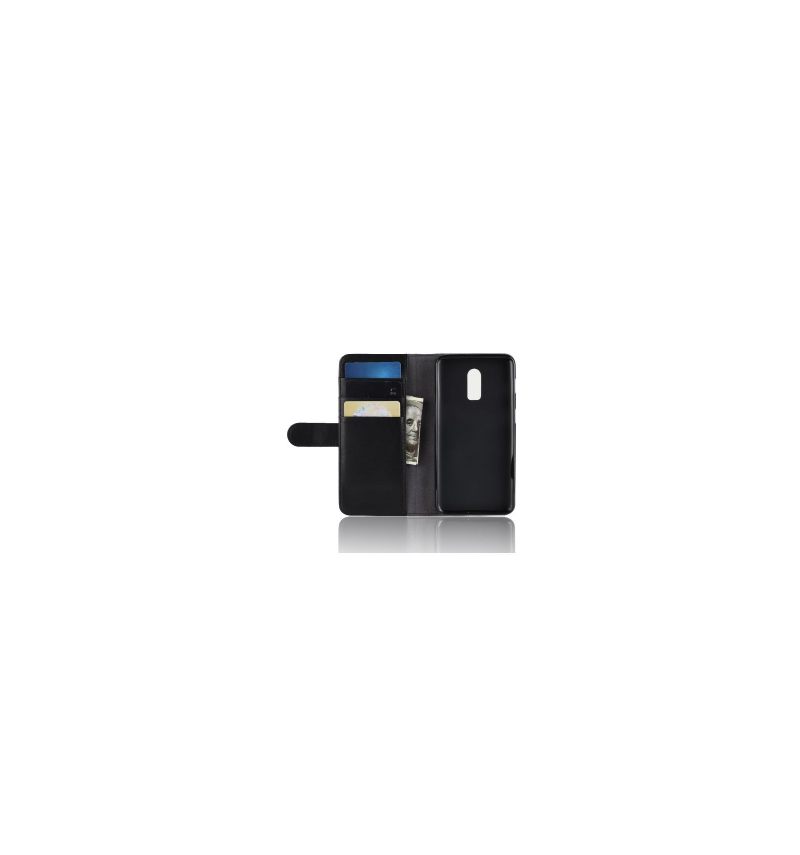 Folio-hoesje voor OnePlus 6T Premium Leder - Zwart
