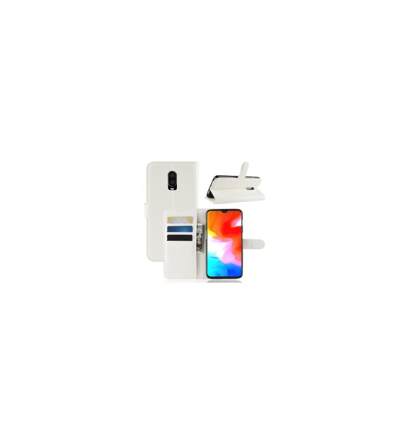 Folio-hoesje voor OnePlus 6T Stijl Lederen Kaarthouder