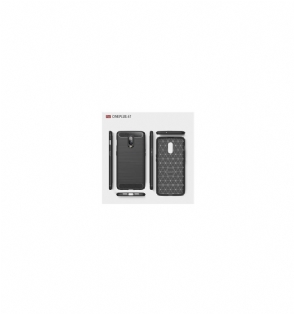 Hoesje voor OnePlus 6T Geborstelde Koolstofgel