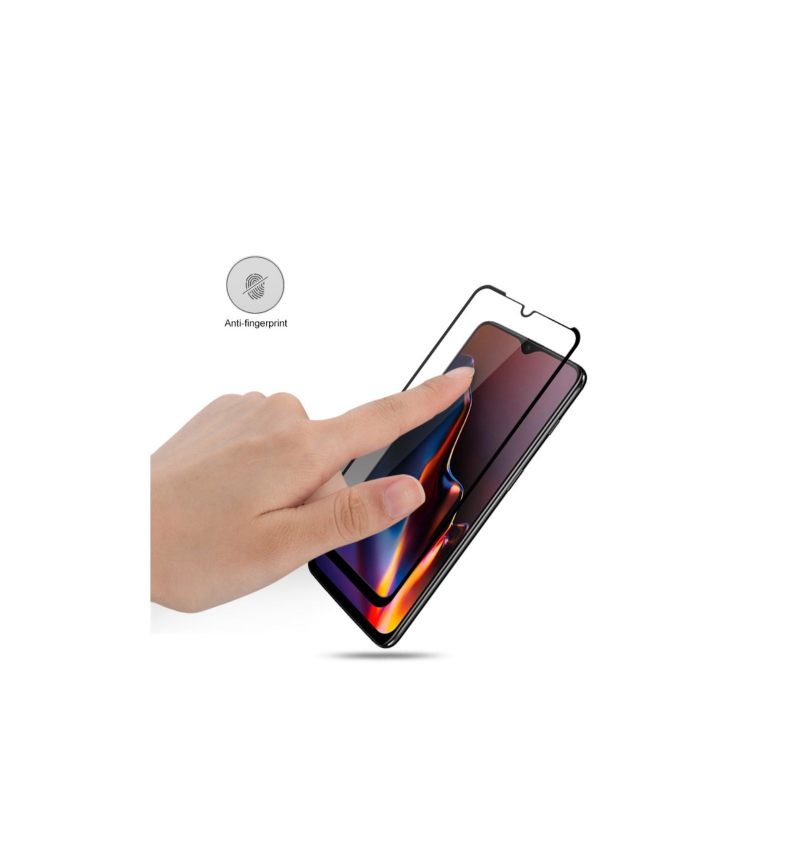 Oneplus 6T Schermbeschermer Van Gehard Glas Op Ware Grootte - Zwart
