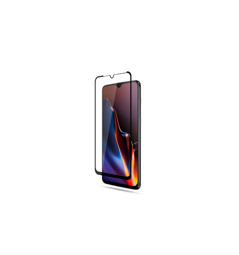 Oneplus 6T Schermbeschermer Van Gehard Glas Op Ware Grootte - Zwart