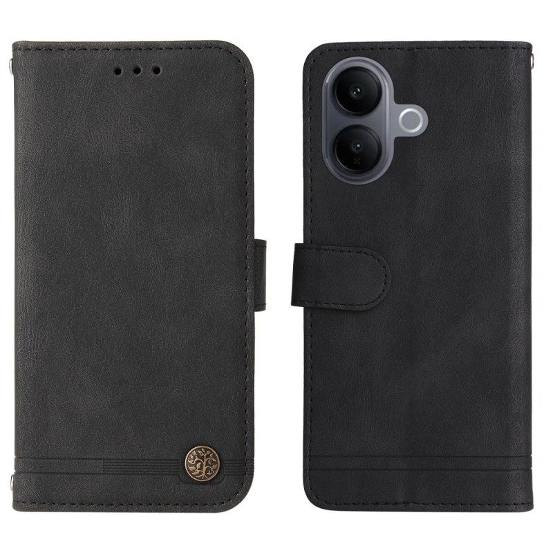 Flip Case Leren Vivo V60 Lite Decoratieve Klinknagel