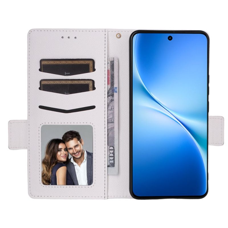Flip Case Leren Vivo V60 Lite Kunstleer Met Bandje