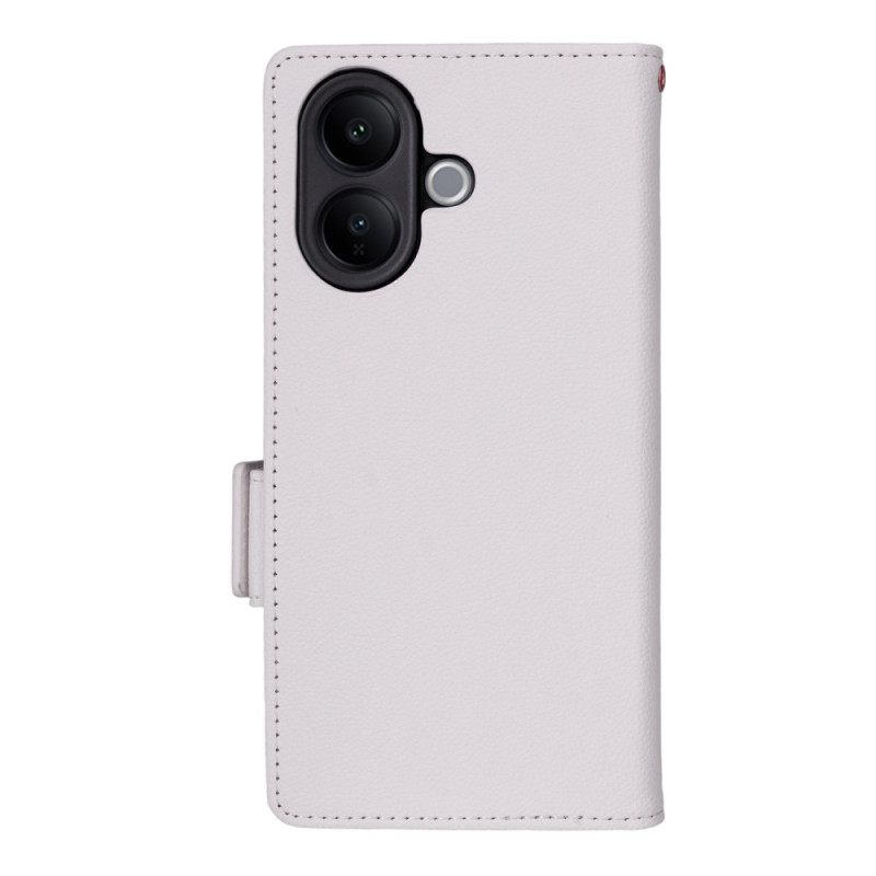 Flip Case Leren Vivo V60 Lite Kunstleer Met Bandje