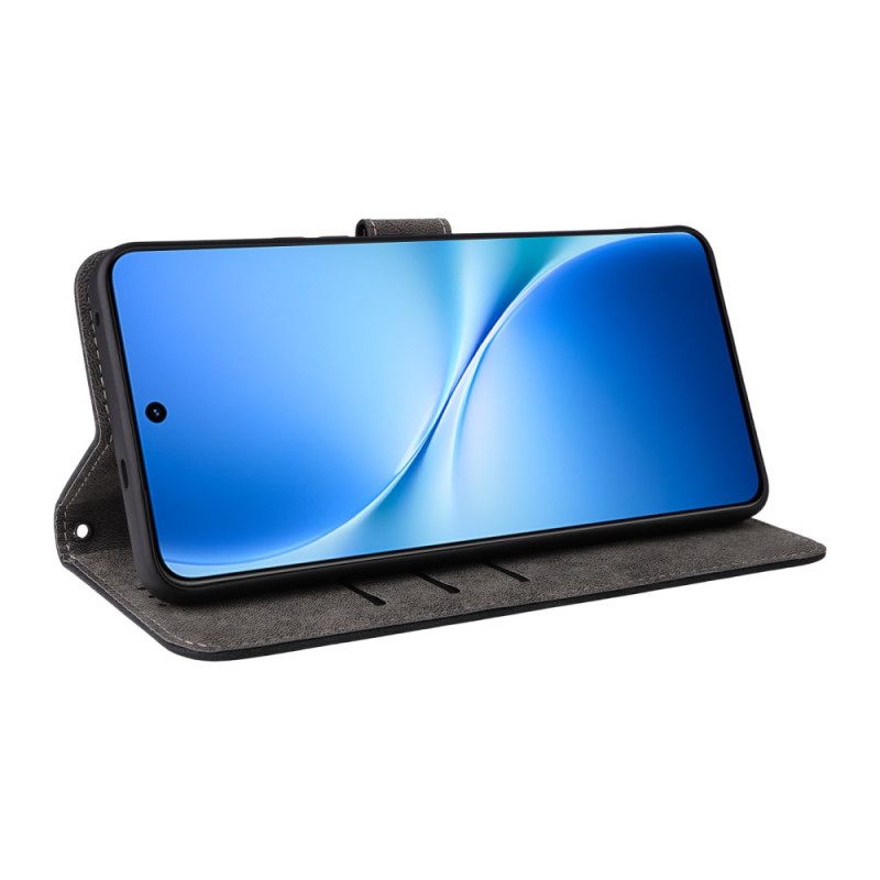 Flip Case Leren Vivo V60 Lite Suède-effect Met Bandje