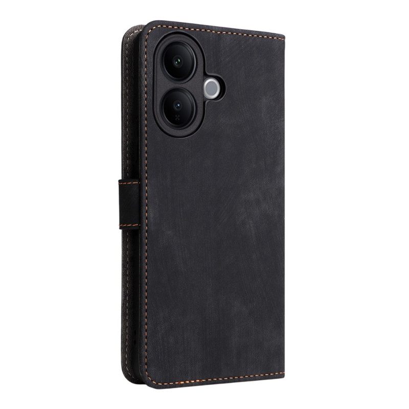 Flip Case Leren Vivo V60 Lite Suède-effect Met Bandje
