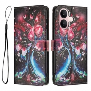 Flip Case Leren Vivo V60 Lite Vlinderboom