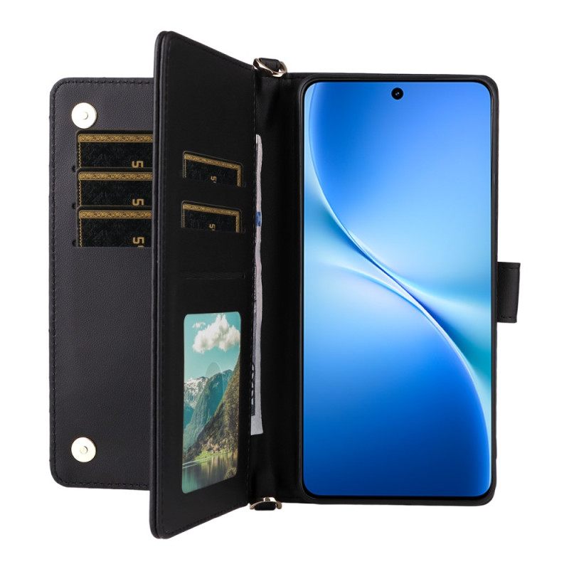 Folio-hoesje Vivo V60 Lite Telefoonhoesje Gewatteerd Met Bandjes