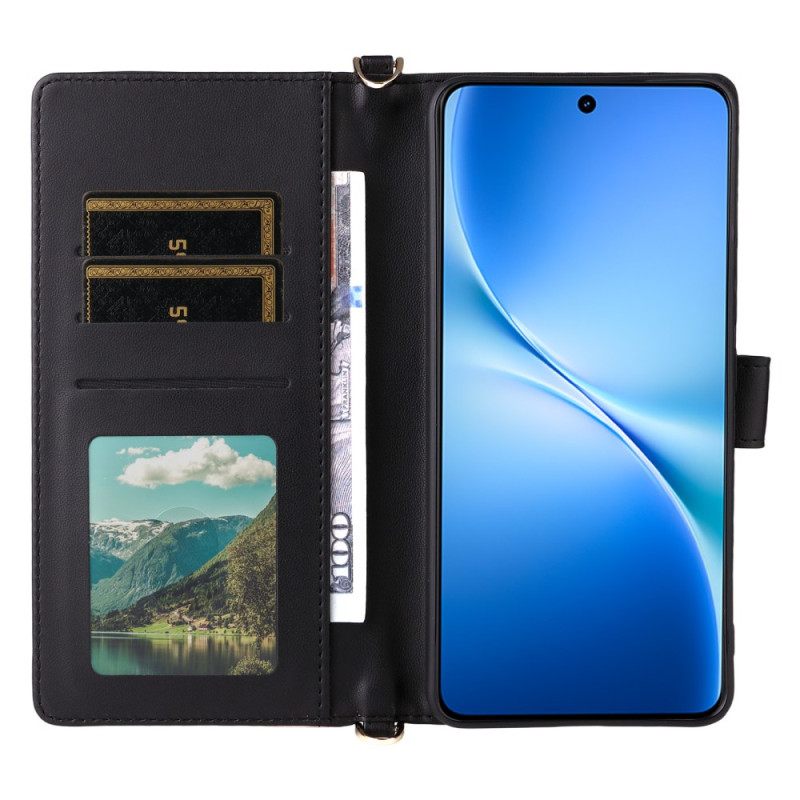 Folio-hoesje Vivo V60 Lite Telefoonhoesje Gewatteerd Met Bandjes