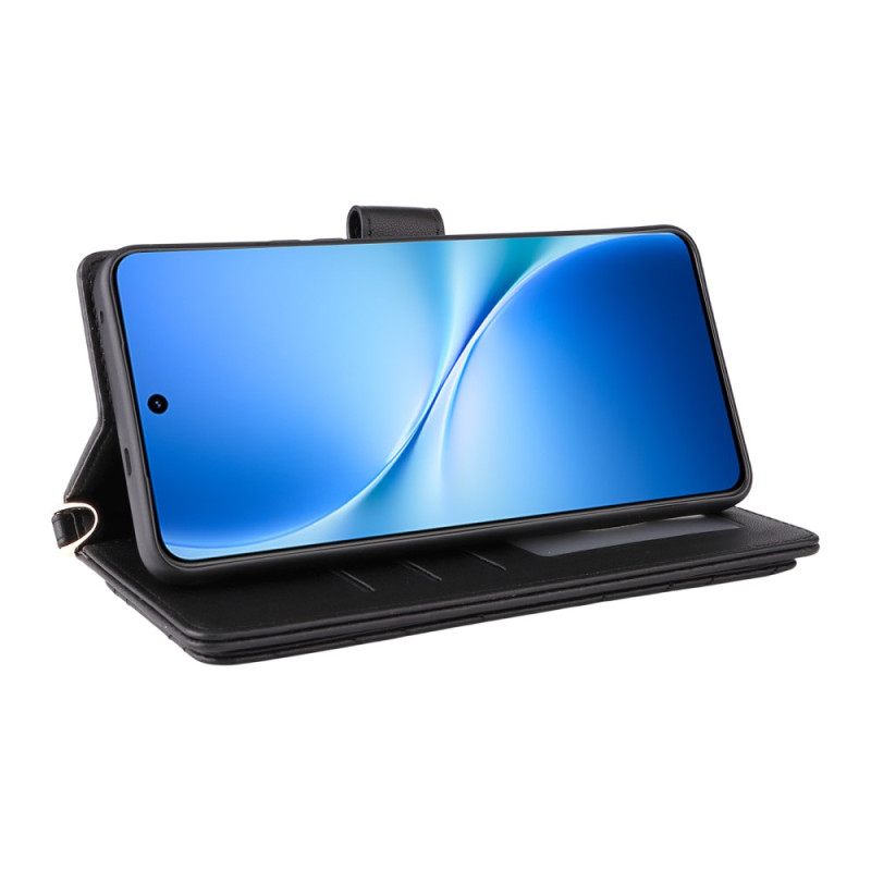 Folio-hoesje Vivo V60 Lite Telefoonhoesje Gewatteerd Met Bandjes