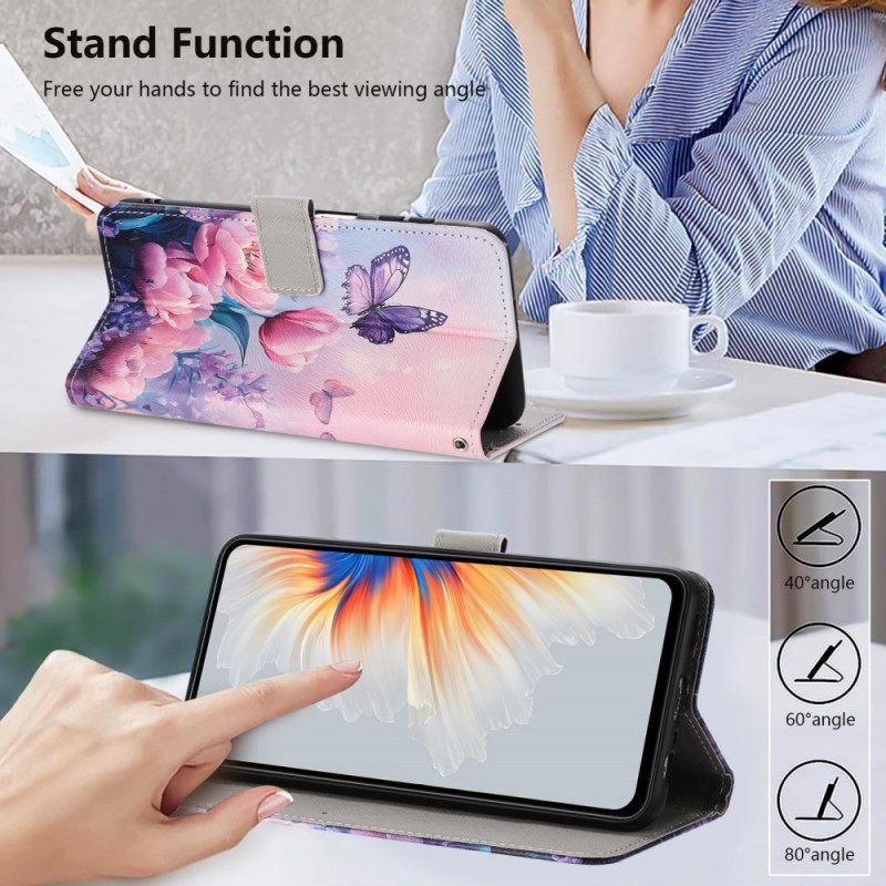 Folio-hoesje Vivo V60 Lite Telefoonhoesje Tulpen