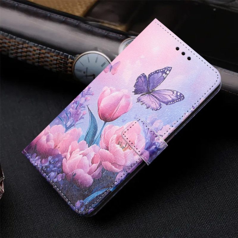 Folio-hoesje Vivo V60 Lite Telefoonhoesje Tulpen