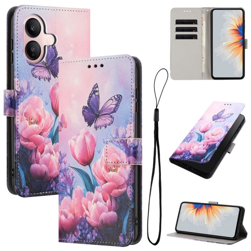 Folio-hoesje Vivo V60 Lite Telefoonhoesje Tulpen