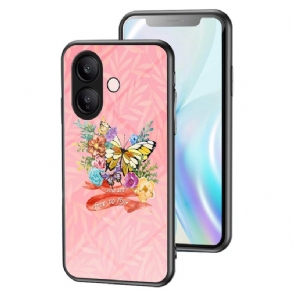 Hoesje Voor Vivo V60 Lite Vlinders Van Gehard Glas