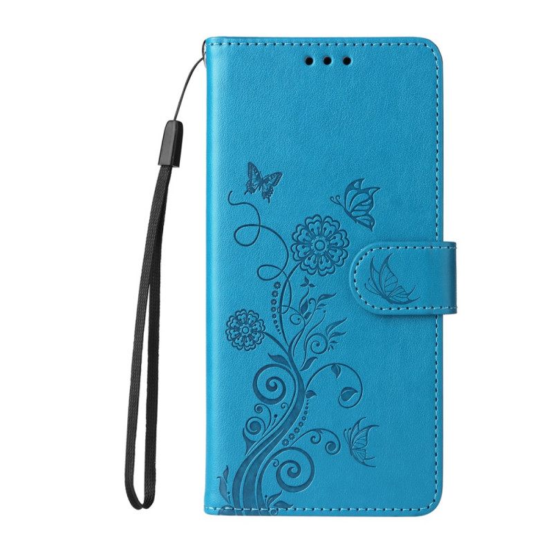 Leren Hoesje Vivo V60 Lite Bloemen