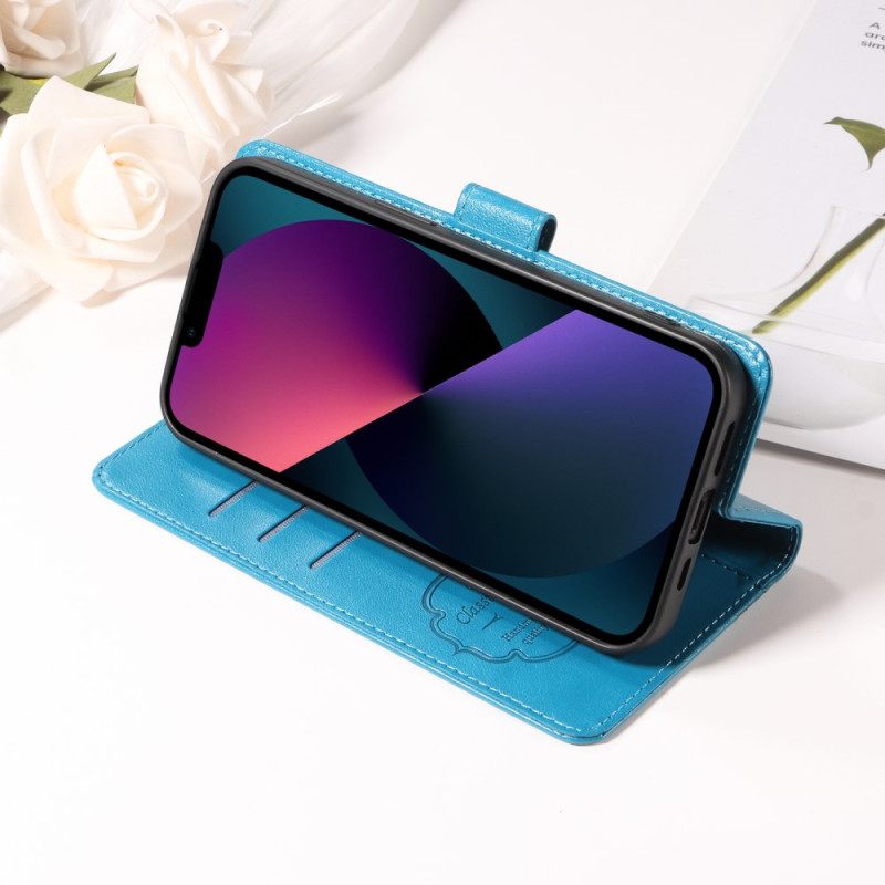 Leren Hoesje Vivo V60 Lite Bloemen