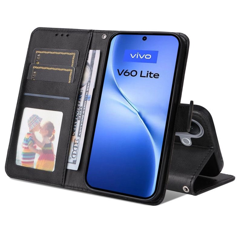 Leren Hoesje Vivo V60 Lite Leereffect Bescherming Hoesje