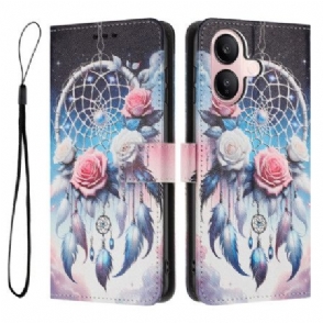 Leren Hoesje Vivo V60 Lite Rozen Dromenvanger Bescherming Hoesje