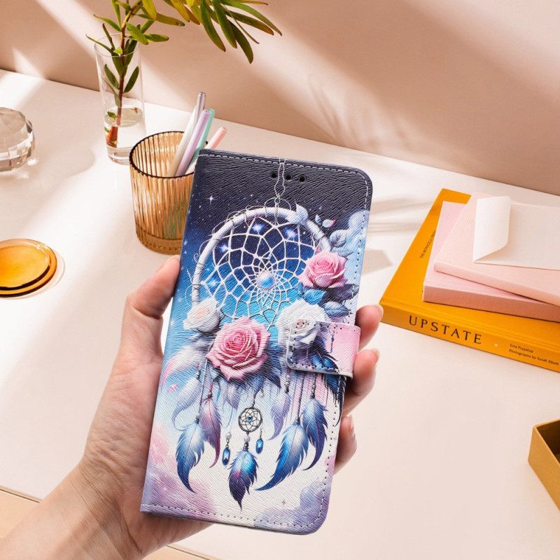 Leren Hoesje Vivo V60 Lite Rozen Dromenvanger Bescherming Hoesje