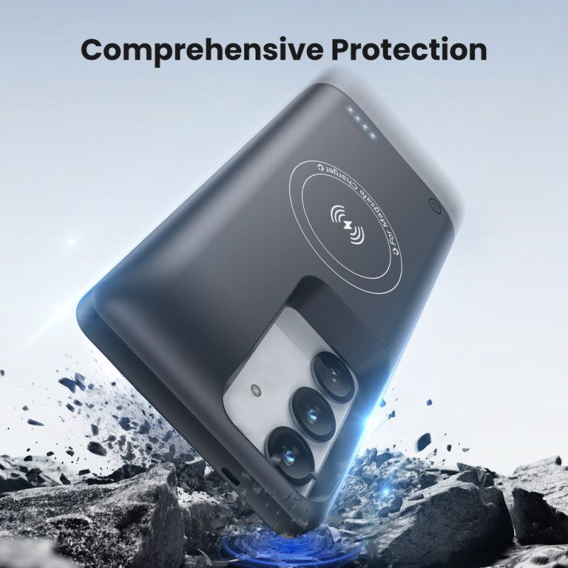 10000mah Batterijhoes Voor Samsung Galaxy S25 Plus / S24 Plus Met Oplader En Magnetische Bevestiging