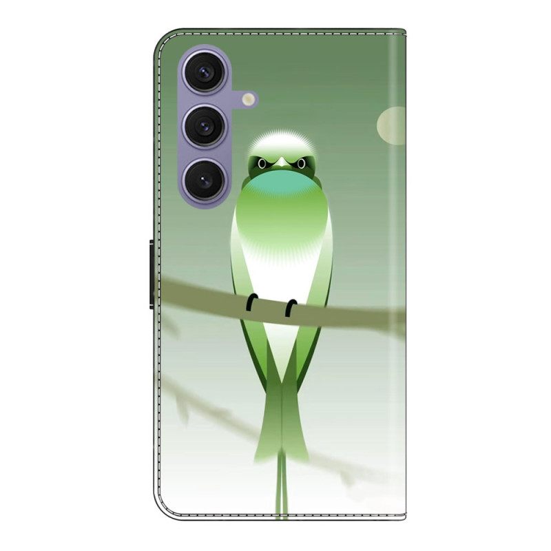 Folio-hoesje Samsung Galaxy S25 Plus 5g Groene Vogel