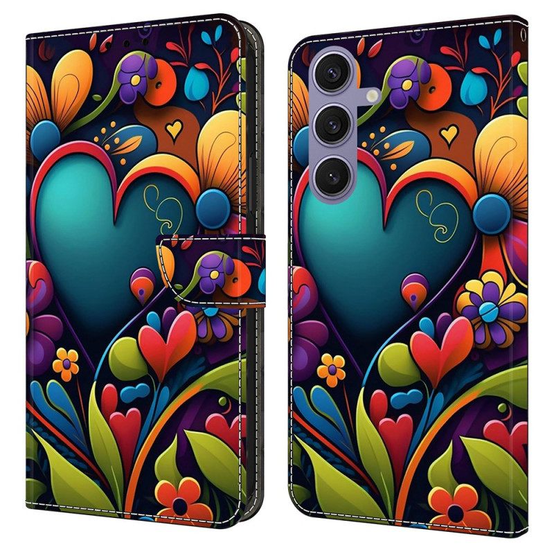 Folio-hoesje Samsung Galaxy S25 Plus 5g Telefoonhoesje Geschilderd Hart